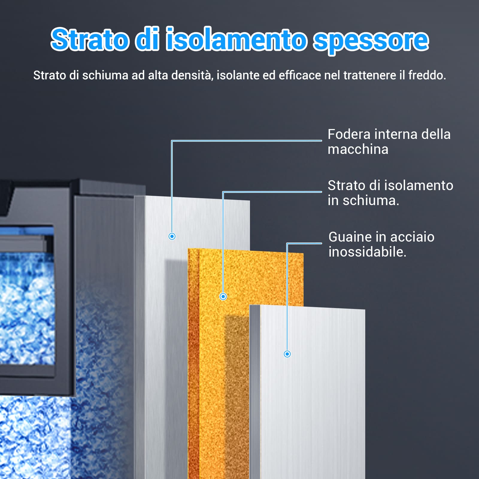 Leevot CIM-550F Fabbricatore di Ghiaccio da Sottobanco - Grado Commerciale, Raffreddato ad Aria, Perfetto per Bar, Uffici e Caffetterie