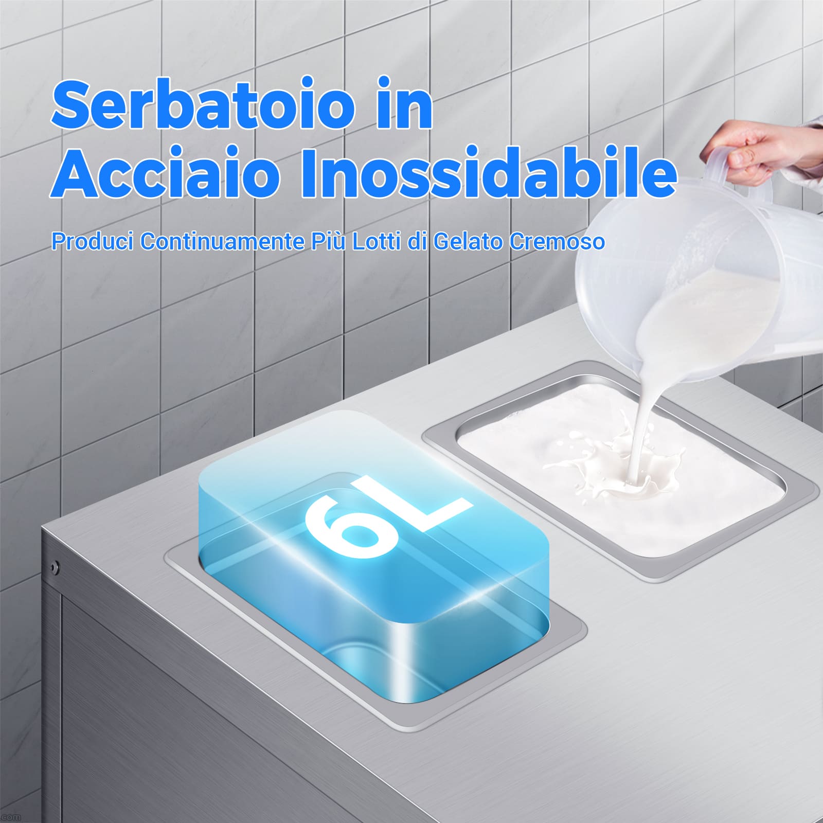 Macchina per Gelato Soft Serve Commerciale Leevot - Modello da Pavimento, 3 Gusti, 2 Tramogge, 3 Dispenser per Ristoranti e Snack Bar