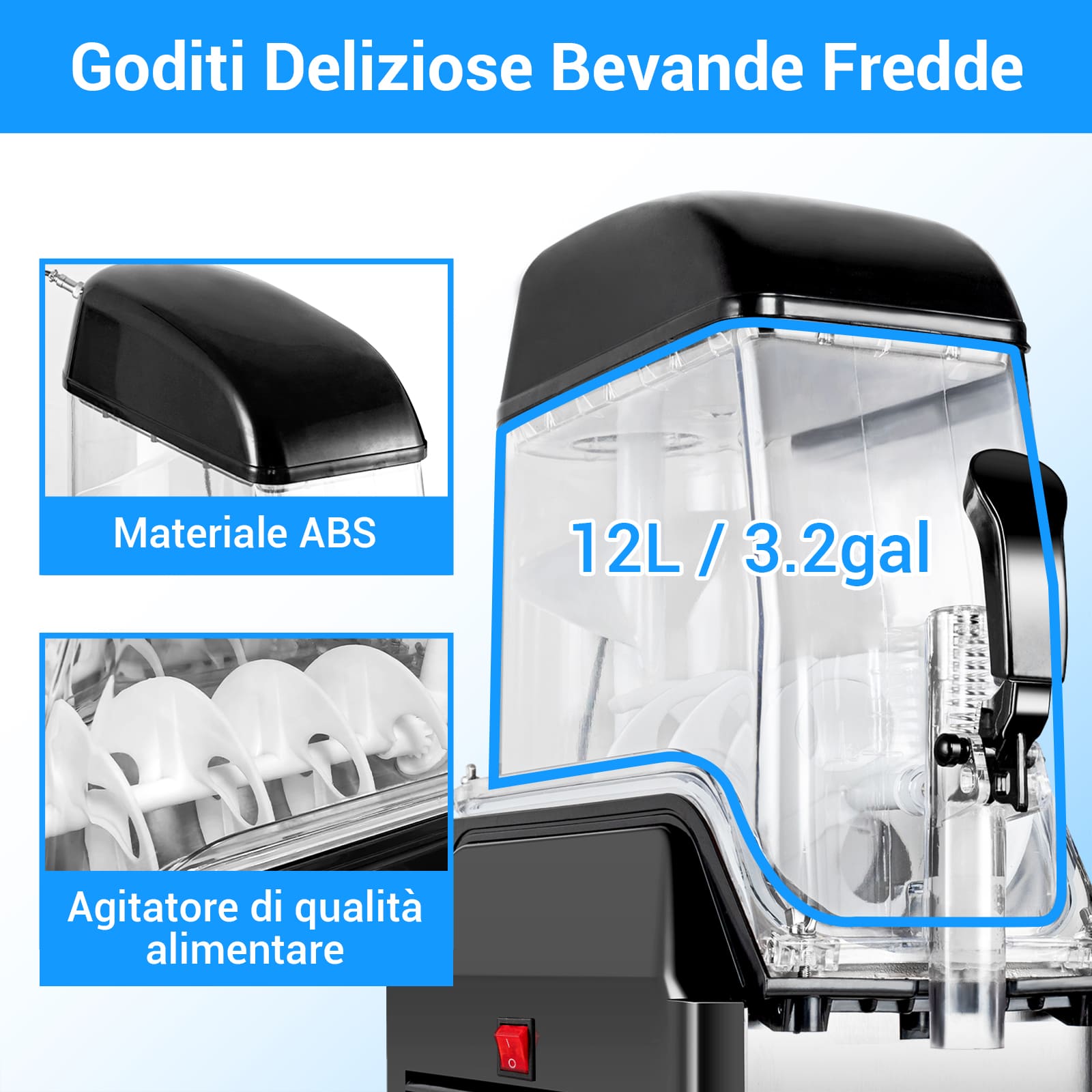 LEEVOT 12L Macchina per Granite Commerciale a Singola Vasca - Fabbricatore di Bevande Ghiacciate in Acciaio Inossidabile per Ristoranti e Bar