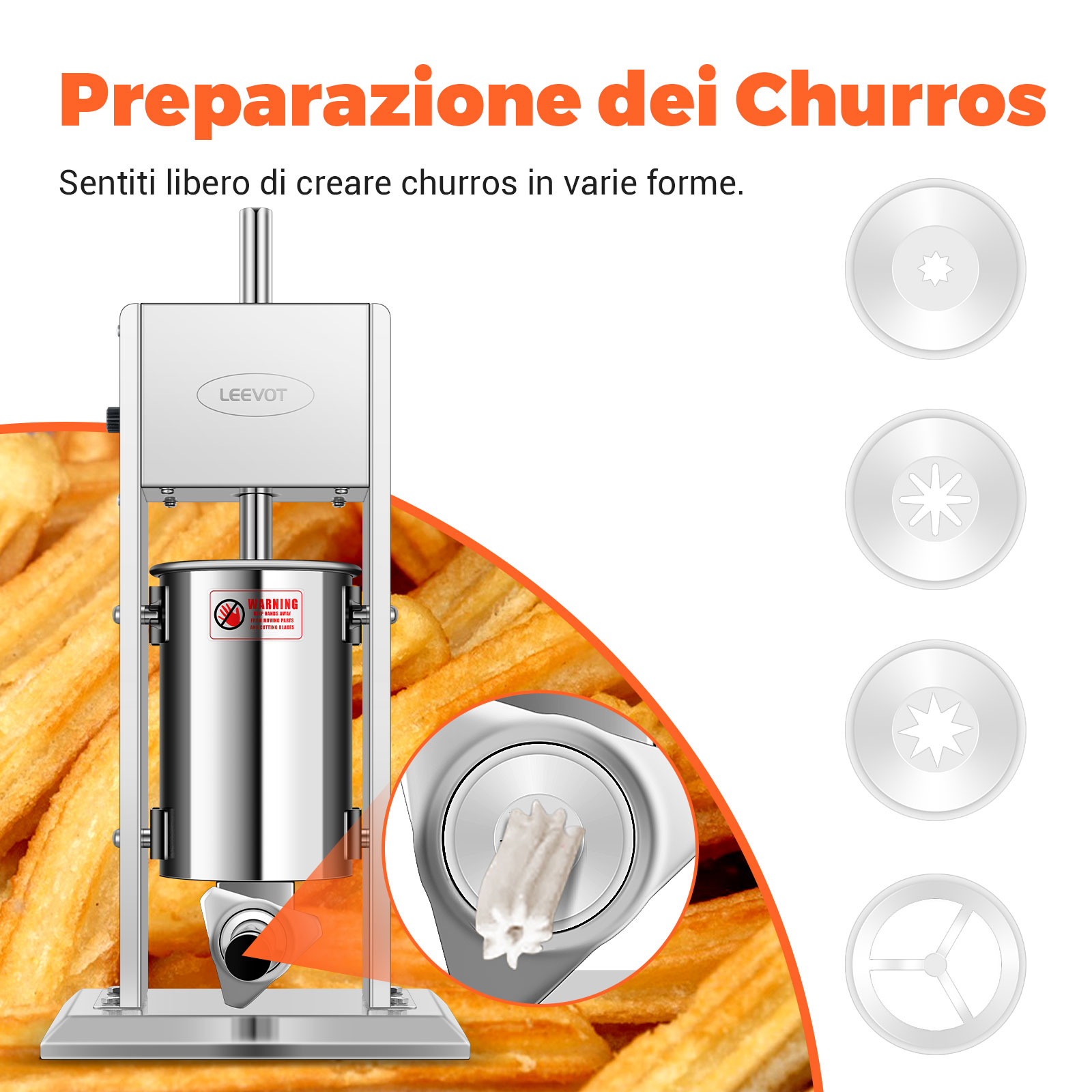 Leevot Insaccatrice Elettrica 12L, 9 Velocità, Verticale, Acciaio Inossidabile, 4 Tubetti, Casa e Professionale