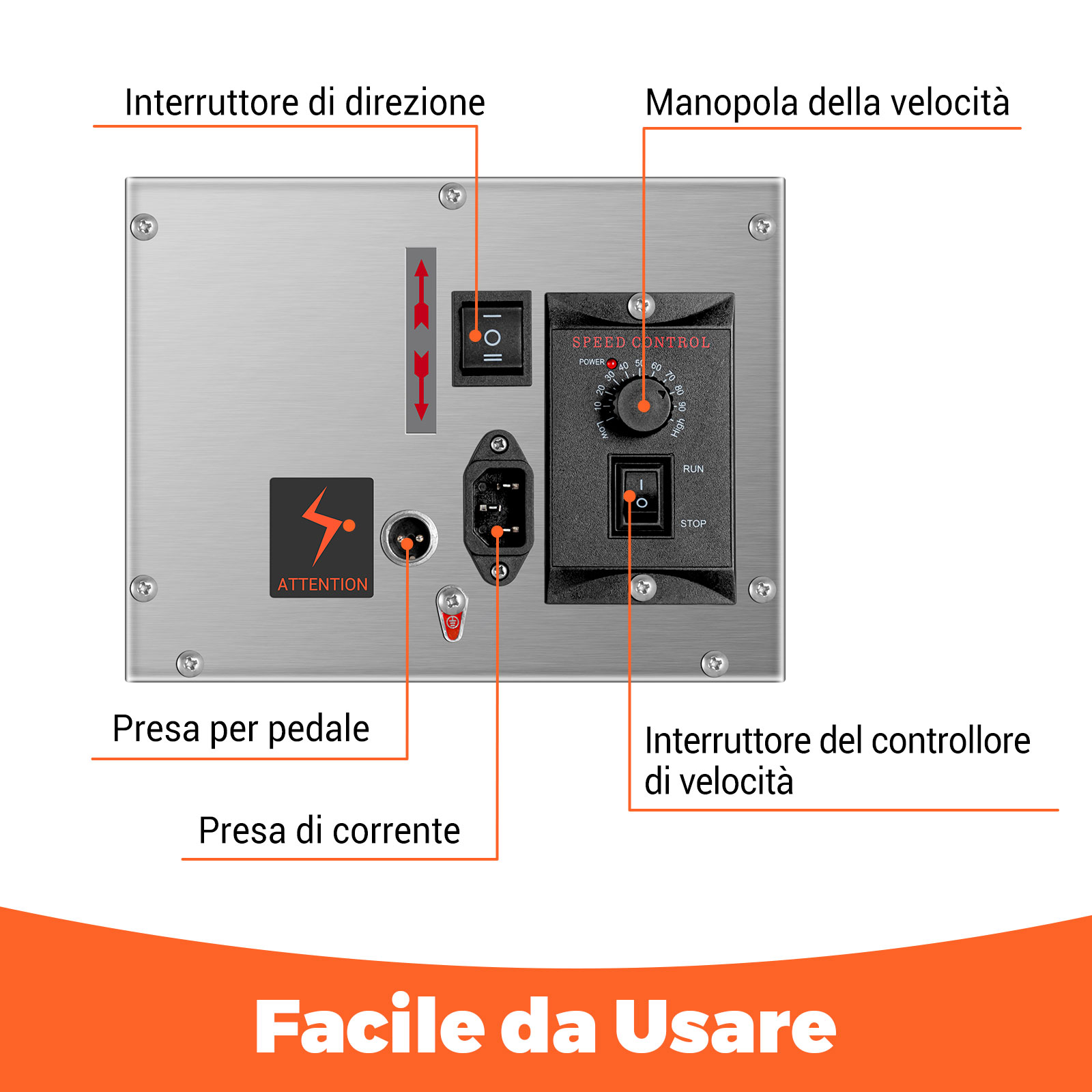 Leevot Insaccatrice Elettrica 12L, 9 Velocità, Verticale, Acciaio Inossidabile, 4 Tubetti, Casa e Professionale