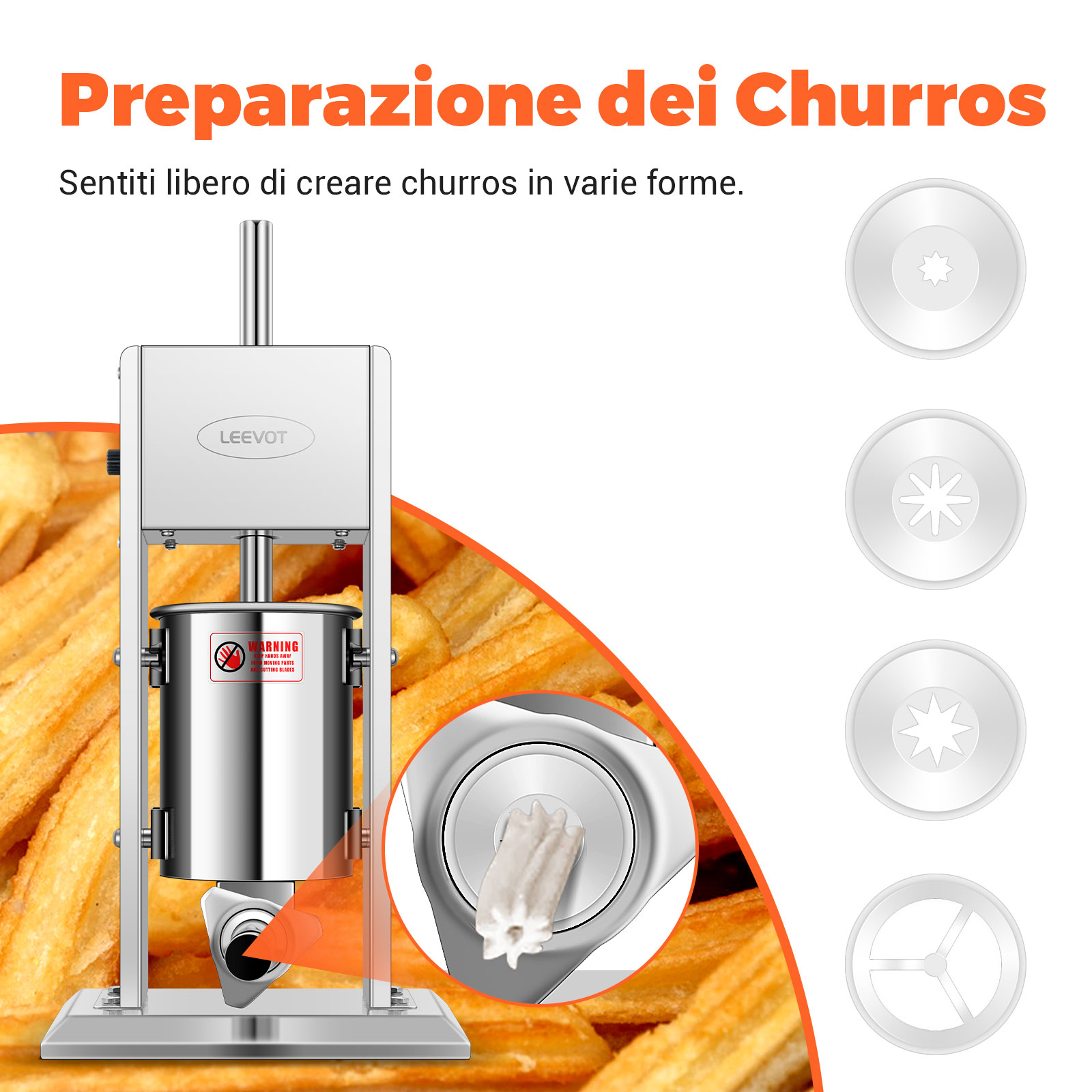 Leevot Insaccatrice Elettrica per Salsicce, 9 Velocità, 10L, Verticale, Acciaio Inossidabile con 4 Tubetti, Casa e Commerciale