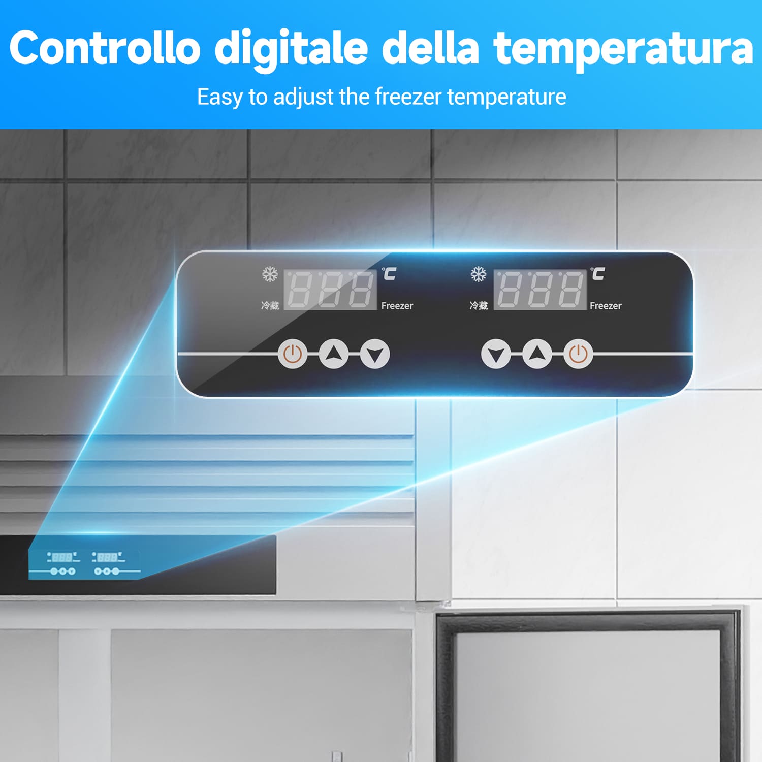 900L Congelatore Commerciale a Porta Solida Reach-In, Refrigeratore Verticale da 300W, Armadio Refrigerato in Acciaio Inossidabile da 220V per la Conservazione di Cibi Freschi.