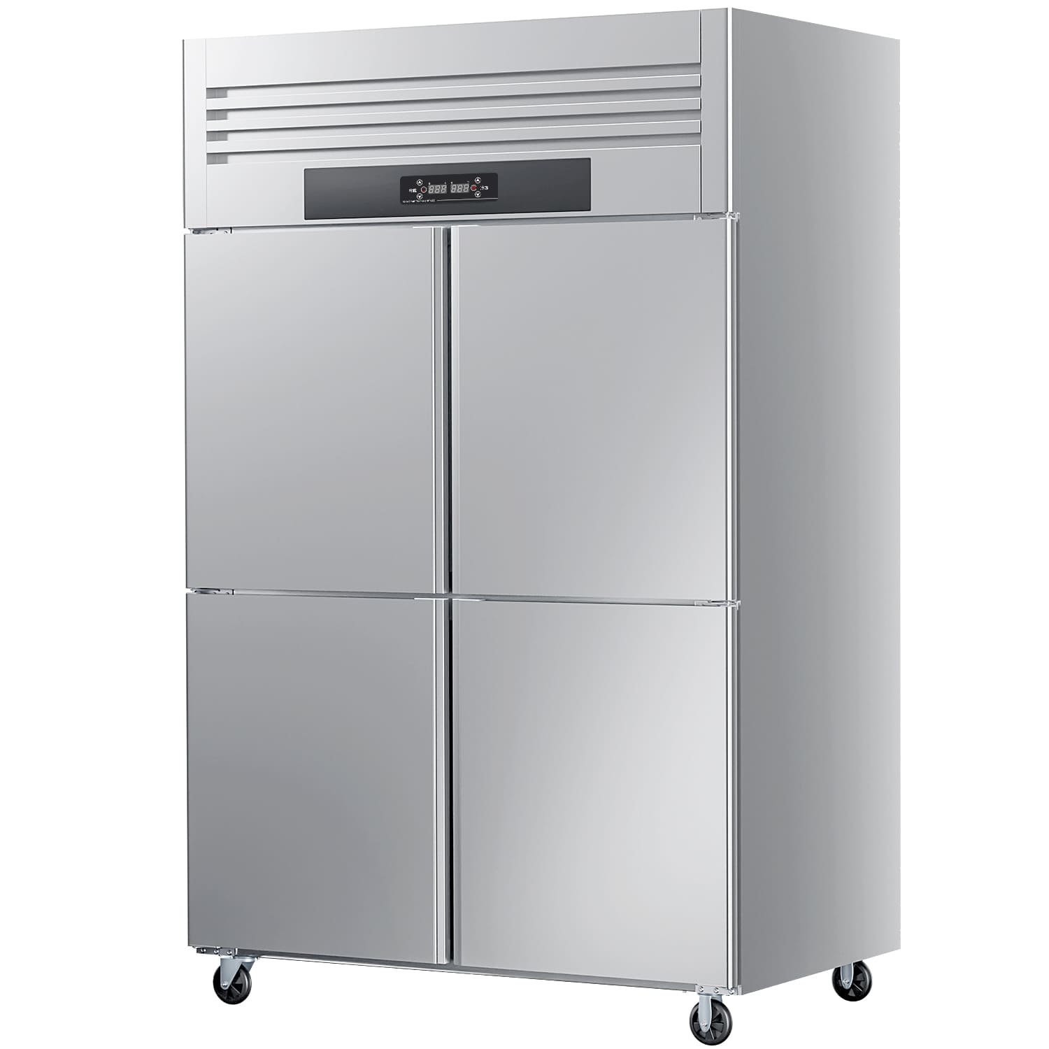 Congelatore Commerciale in Acciaio Inossidabile da 900L, Refrigeratore Verticale da 300W, 220V per la Conservazione di Cibi Freschi e Surgelati.